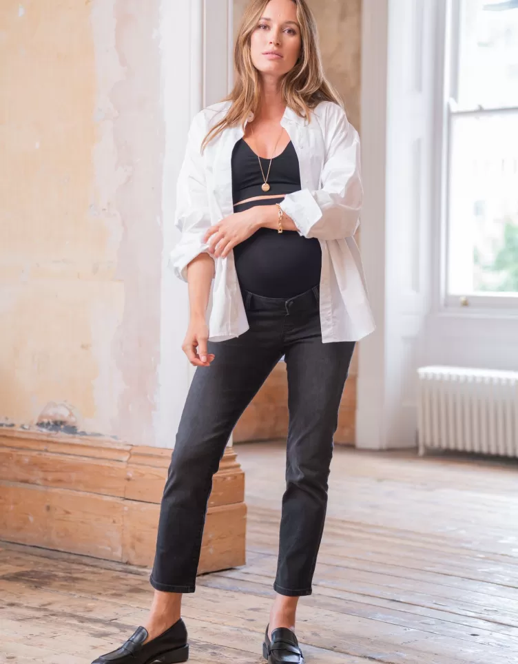 Seraphine Jean grossesse noir slim bio à bandeau au-dessus du ventre | < Pantalons et jupes | Jeans