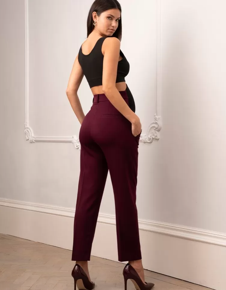Seraphine Pantalon de grossesse fuselé prune | < Pantalons et jupes