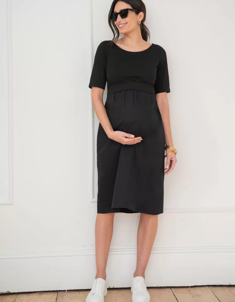 Seraphine Robe en popeline de coton avec haut en jersey | < Robes