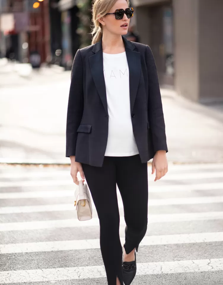 Seraphine Veste tailleur de grossesse style smoking noire | < Manteaux et vestes